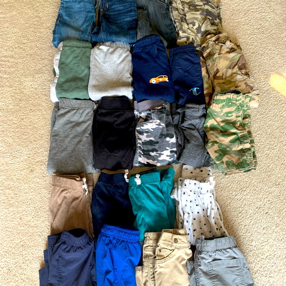 2T Boy Pants Lot 22pcs (Casual/Joggers/Jeans)